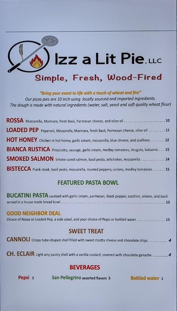 Izz A Lit Pie Menu image 1